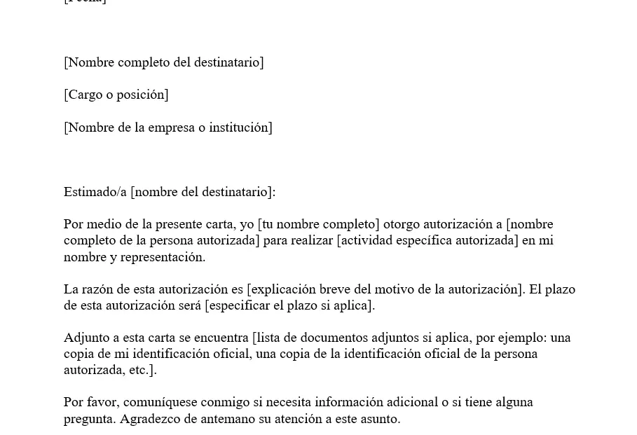 Ejemplos De Cartas De Autorización Ejemplos 10 1346